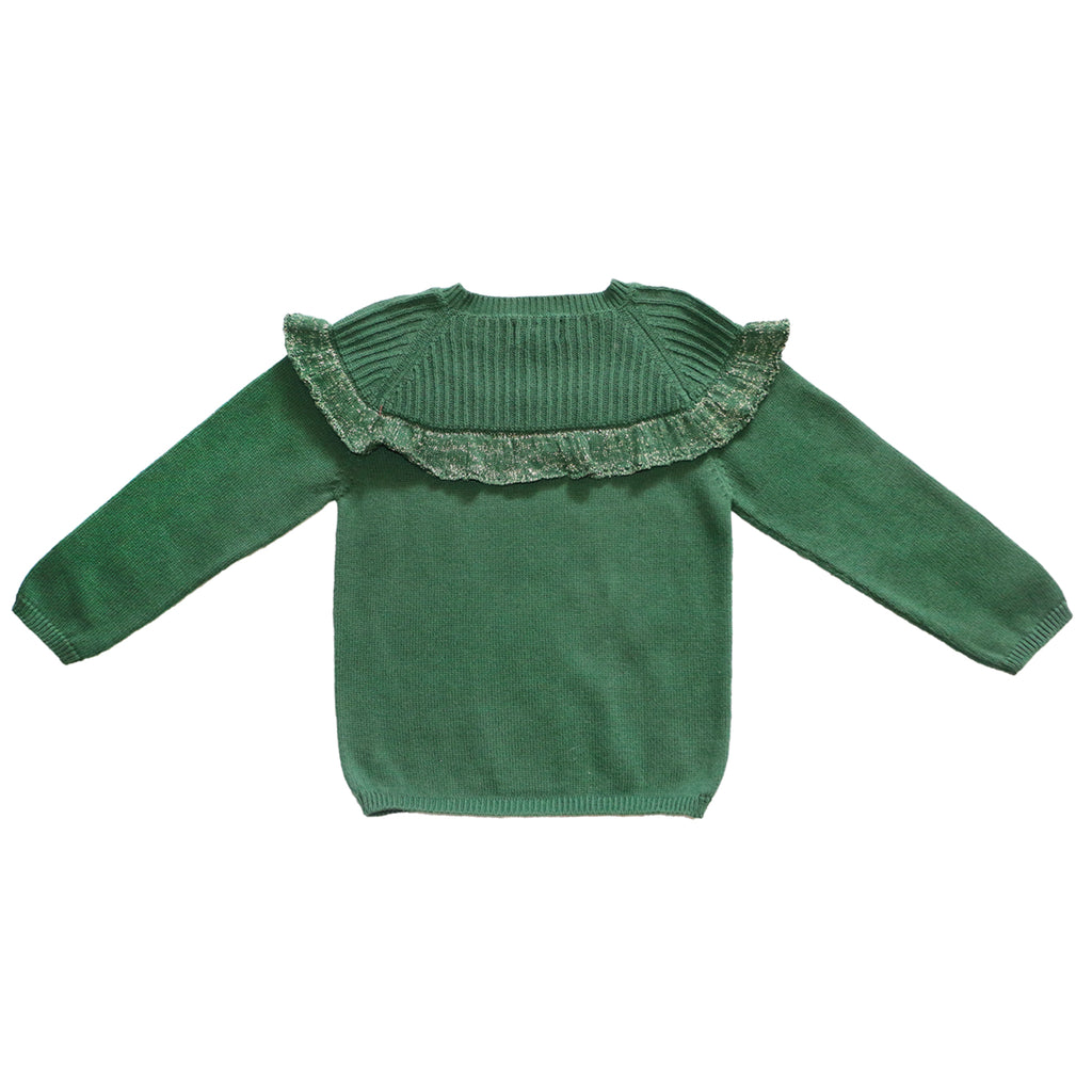 Green Flounced Sweater