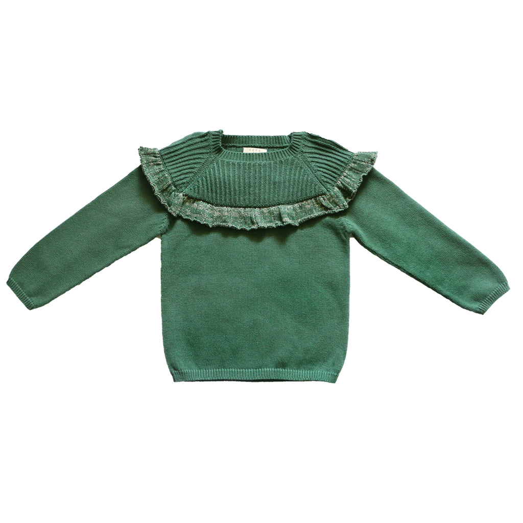 Green Flounced Sweater