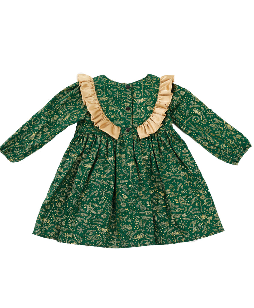 Christmas Green & Golden Dress