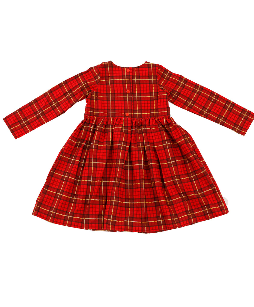 Red & Golden Squares Dress