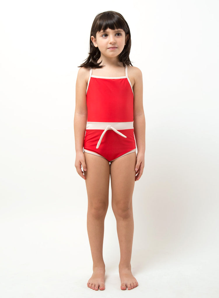 Retro Red One Piece Swimsuit