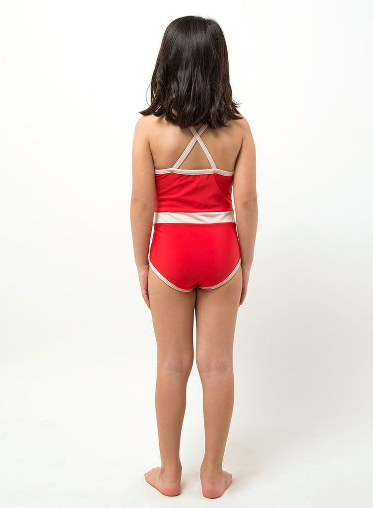 Retro Red One Piece Swimsuit